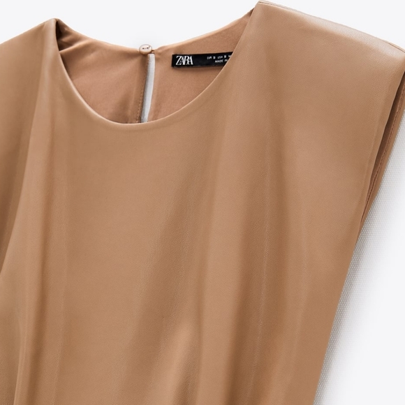 ZARA | Faux Leather Sleeveless Mini Dress - Picture 11 of 15